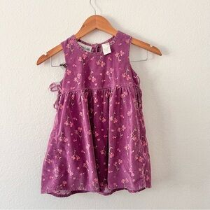 Vintage Youngland 90s Y2K Corduroy Purole Floral Dress Sz 4T